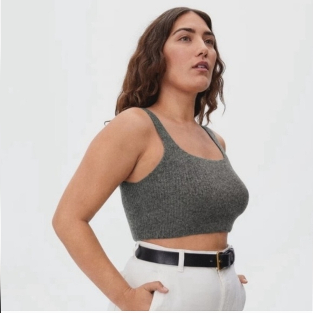 NWT Everlane "The Cozy Wool Blend Stretch Tank Top"- Heathered Charcoal